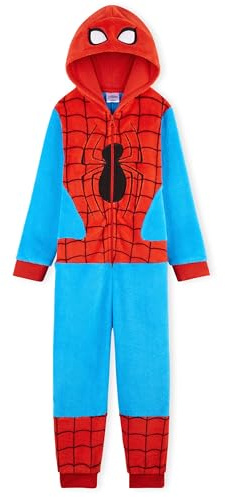 Marvel Pyjama Spiderman Combinaison Grenouillère Surpyjama Enfant Garcon (3-4 Ans, Rouge/Bleu)
