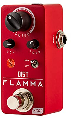 FLAMMA FC06 Distortion Guitar Pedal Electric Guitar Effects with 2 Modes HP/LP, Mini Analog Guitar Pedal, True Bypass