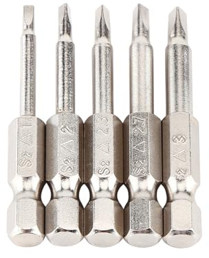 5 Stück Magnetische Schraubendreher Bits Set Dreieck 1,8-3,0 mm Spitze 50 mm Länge 1/4 Zoll Sechskantschaft für Werkzeug