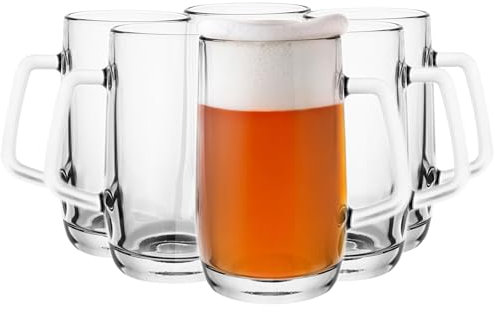 Glasmark Krosno Juego De Jarras De Cerveza 6X500Ml Jarra De Cerveza Regalo Hombre Cerveza Vasos De Cerveza