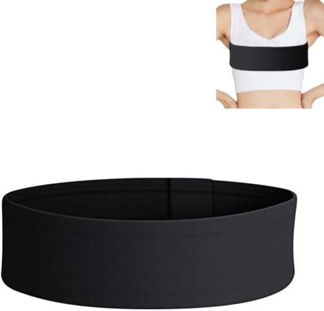 SpaNn Sujetador Deportivo Tipo Banda Ajustable Que no sacude el Pecho, Banda de Sujetador Deportiva para Correr con Banda de Soporte para el Busto (M,Black)