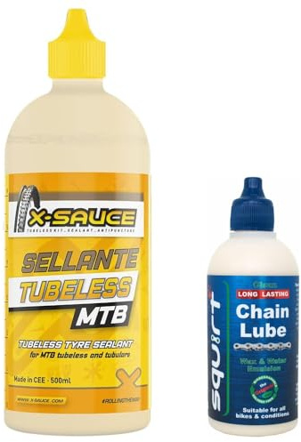 Squirt y X-Sauce MTB: Potencia tu experiencia con el Lubricante Squirt 120ml y el X-Sauce Líquido sellante tubeless 500ml para un rendimiento inigualable