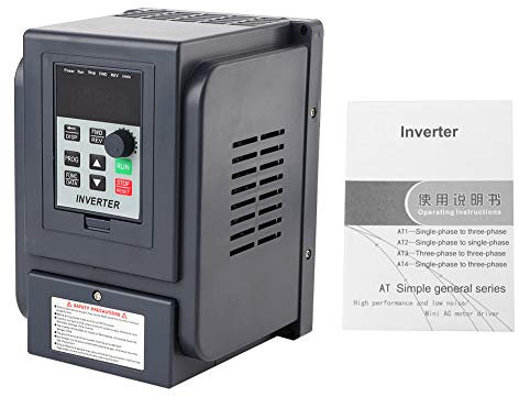 KIMISS Inversor de Potencia 220 V Monofásico 380 V Trifásico, 1.5 Kw, Vfd, Frecuencia Variable, Controlador de Velocidad, Conector (Type F) para Entrada y CEE 32 (Type H) para Salida