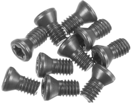 sourcing map 10 viti Torx M4 x 8 mm a testa piatta rotonda di grado 12,9 con cacciavite Torx T15 per sostituire inserti in carburo frese, utensili per tornio CNC, nero