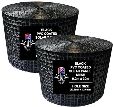 PG 2x 30m Black PVC Coated Solar Proofing Bird Mesh To Control Prevent Protection Barrier To Stop Pigeons Nesting Under Solar Panels