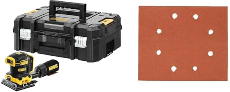 DeWalt DCW200NT-XJ Ponceuse 1/4 de Feuille - XR 18V - Brushless - Sans Batterie Ni Chargeur & 1/4 feuille abrasive pour ponceuses vibrantes 115x115mm grain 120 25 pièces DT3033-QZ