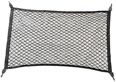 Kofferraumnetz, Gepäcknetz, 80 x 60 cm, Ausziehbar auf 180 x 120 cm, Universal-Autonetz mit 4 Soliden Haken, Elastisches Kofferraumnetz-Organizer, Gepäckschutznetz (80cm x 60cm,Schwarz)