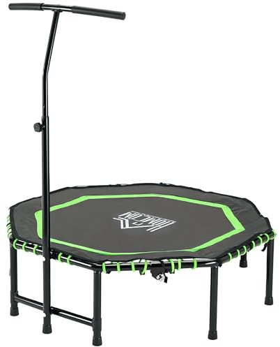 HOMCOM Foldable Trampoline w/Adjust Handle, Max Load 100 KG - Green