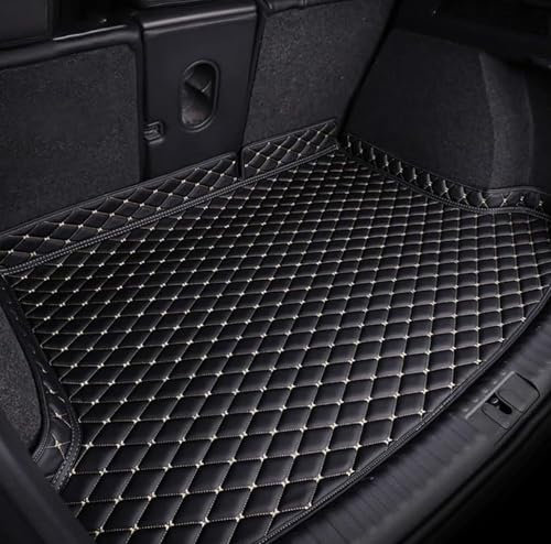 GLYGLY Auto Leder Kofferraummatten, Für VW Touran 5Seats 2006-2015, Auto Kofferraumwanne Strapazierfähigen Antirutsch Kantenschutz Boot Liner Tray Zubehör,A