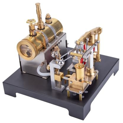 Rxbycxshi Modelo de máquina de vapor, mini motor de metal, kit de construcción, máquina de vapor estacionaria con kit de caldera horizontal, regalo para niños y entusiastas de la tecnología