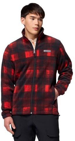 Columbia Steens Mountain Veste polaire imprimée pour homme - Fermeture éclair intégrale - Voile rouge omblur - Taille S