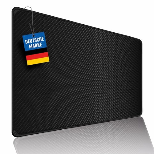 pixly® Tapis de Souris XXL Bureau & Gaming 90x40 cm Tapis Antidérapant pour PC Gamer, Clavier; sous-Main Bureau et Télétravail; Mouse-Pad (Carbone)