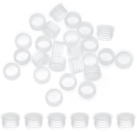 PATIKIL Tapones para Salero y Pimentero de 15mm/0.59, 50 Piezas Tapón de Plástico para Salero Reutilizable Transparente con Tapa Redonda para Botellas, Tuberías