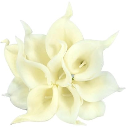 MTKSFDC Fiori Secchi Decorativi 37 cm Bianco PU Fiore Finto Calla Artificiale for la Decorazione Domestica Bouquet da Sposa da Sposa Tavolo da casa Bouquet di Fiori Decor 10/5 Pezzi(F03 (4),10Pcs)