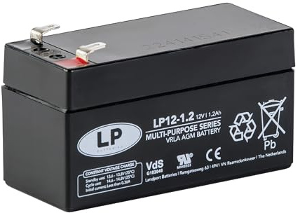 Landport uppladdningsbart batteri 12 V 1,2 Ah - VRLA AGM/modell LP12-1.2 - F1/T1 VDS-certifierad