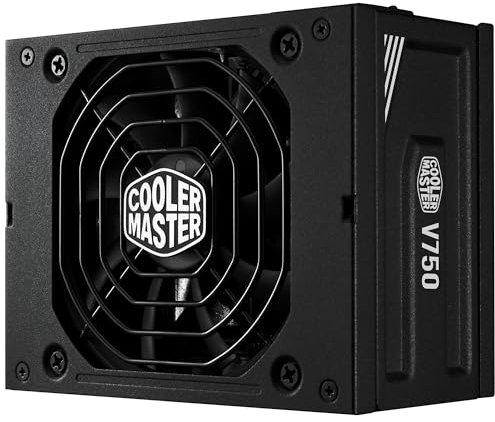 Cooler Master V750 SFX Gold ATX 3.1, UK Plug - 750W 80 PLUS Gold, Fully Modular Power Supply Unit, SFF/mini-ITX PSU, 92mm FDB Fan, PCIe 5.1 Cable, SFX-to-ATX Bracket, 10-Year Warranty