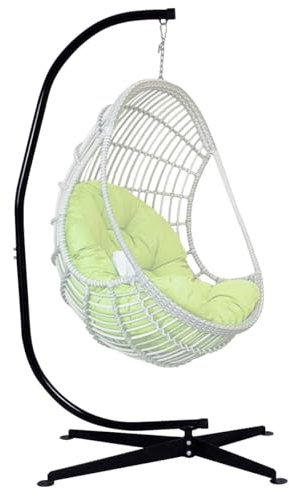 GOPLUS Hängesessel Gestell Metall, 210cm Hängestuhlgestell Outdoor bis 150kg, C Form mit Sockel für Hängesitz Hängestuhl, Hängemattengestell Hängesitzständer für Garten Balkon Terrasse