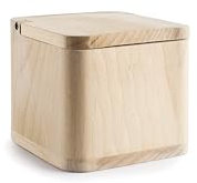 IBILI - Salero Natural Dado, Madera de Haya, 11x11x10 cms