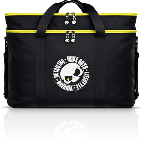 Nuke Guys Detailing Bag Big | Praktische Tasche für den Kofferraum mit Klett für optimale Fixierung | Organizer zur Aufbewahrung von Autopflege Produkten | Auto Kofferraumtasche