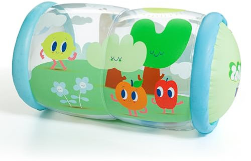 MOLTO | Rullo Sensoriale Gonfiabile per Neonati - Design Gusy Light - Stimola il Gattonamento e la Coordinazione - Con Palline Squittenti - Da 0 Mesi - 45x22 cm