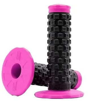BLacOh Motorrad Griffe Motorradgriff Dirt Bike Griffe 7/8 Gummi Fahrrad Griff Griff Lenker Mx Kissen Top Gas 22mm Bar Motorrad Griffe(Black-pink)