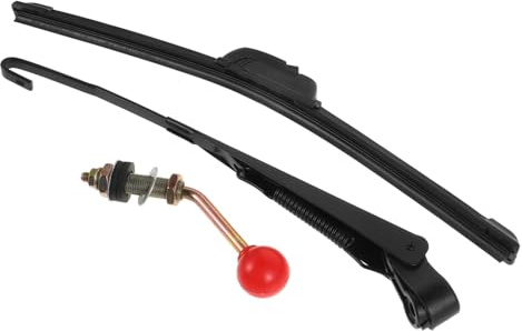 Universal Utv Manual Windshield Wiper Kit for Motorcycle Black | Hand Operated, Plastic and Iron Build, Semi Enclosed Design, Easy Fitting