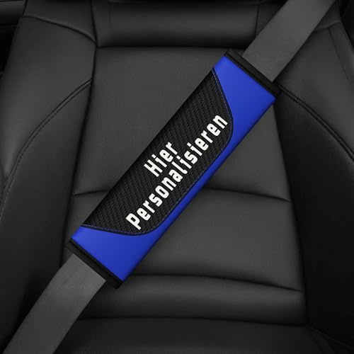 Personalisierbares Gurtpolster Auto aus Kohlefaser - Anpassbares Weiches Sicherheitsgurt Polster für Kinder & Erwachsene - Individueller Autogurt-Schutz für SUV/Truck