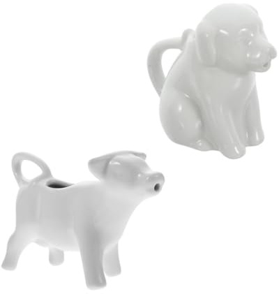 BESTYASH 2pcs Animal Shaped Ceramic Milk Jug Creamer Jug Small Ceramic Sauce Pitcher for Coffee