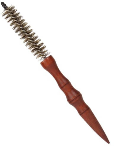 Cepillo Redondo Pequeño para Cabello Corto, Marrón, Portátil
