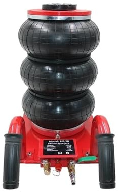 DUOCAI Air Powered Balloon Air Jack Automobile 3 Tons Pneumatic Jack Triple-bag Air Jack Hand-end Type Lifting Equipment Garage Repair Shop Jack 15CM-40CM
