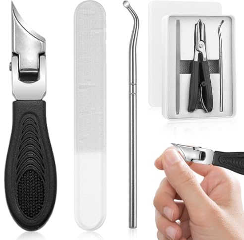 Xyvor 3-delad uppsättning nagelklippare med örn näbbvinkel, Eagle Beak nagelklippare, örn näbb nagelklippare med uppsamlingsbehållare, nagelklippare för vuxna naglar, tjocka naglar