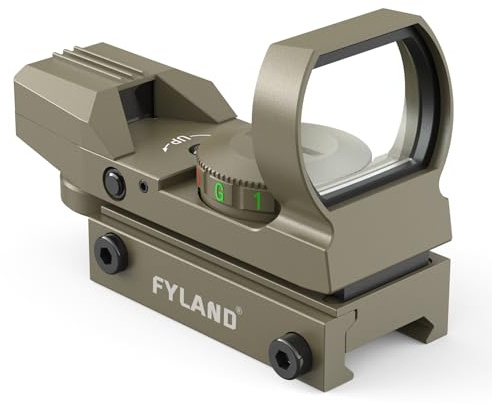 Fyland Red Dot Visier-Rotpunktvisier mit Red Green & 4 Absehen Punkt