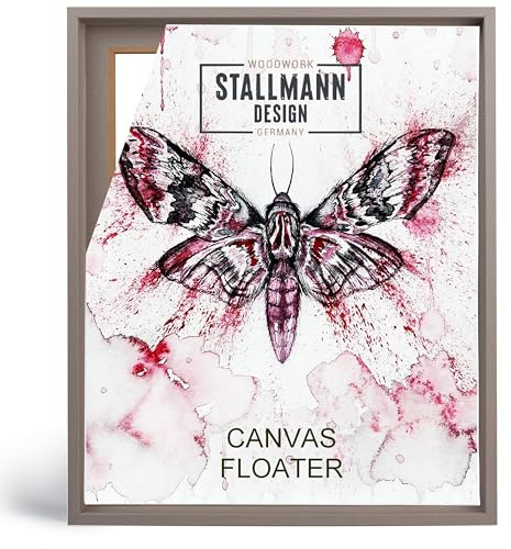 Stallmann Design Skuggfogsram 100 x 140 cm | Färg: Grå gjord | tom ram för dukar med kilram | med monteringstillbehör | utan glas och bakvägg