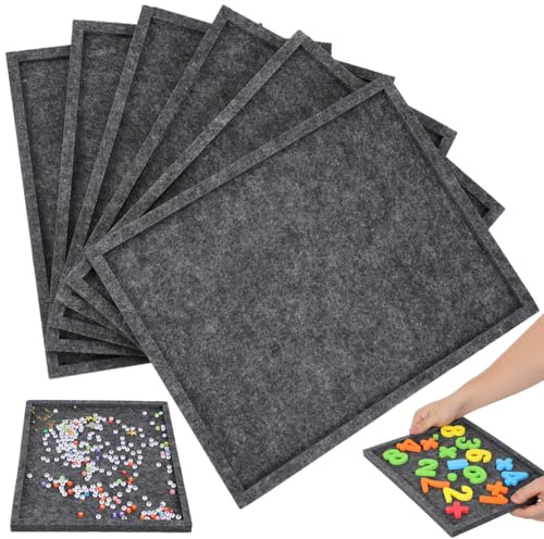 HEMOTON Plateaux de Tri en Feutrine pour Puzzles 1000 Pièces, Ensemble de 6 Plateaux de Rangement Pliables 30x24 Cm, Organisateur Multifonction pour Salle de Classe et Loisirs Créatifs