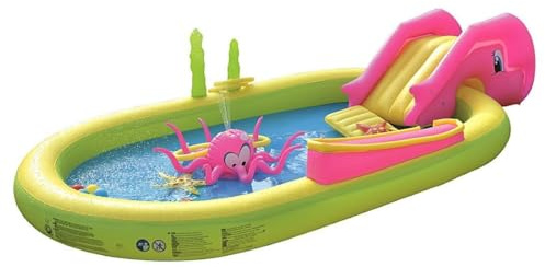Jilong - Piscina para niños con juegos animales marinos 298 cm x 165 cm x 55 cm