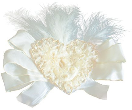 Alpenflüstern Damen Stoffherz-Brosche Hutschmuck API04000011 Creme