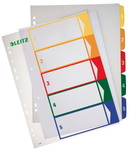 Leitz 1291 Projektregister bedruckbar 1- 5 10er Maxisparpack