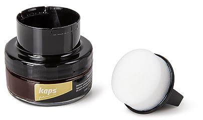 Kaps Crema para Zapatos con Aplicador de Esponja, Cuidado Intensivo y Nutritivo del Cuero, Delicate, 70 Colores