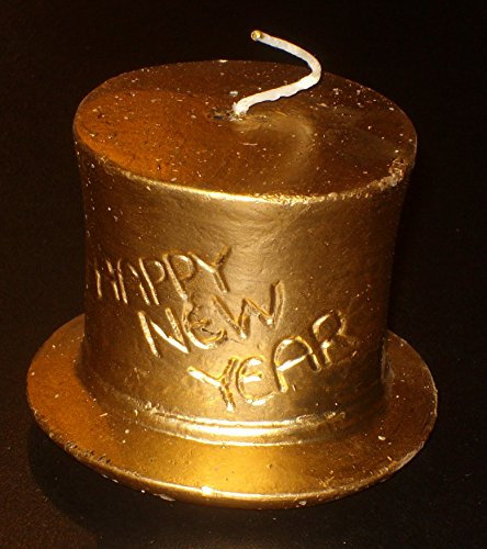 Wibel GmbH Silvester Neujahrs Zylinder - goldene Kerze mit Happy New Year Sylvester Jahreswechsel