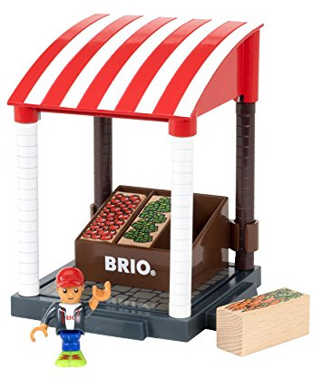 BRIO 33946 - Village Marktstand, bunt