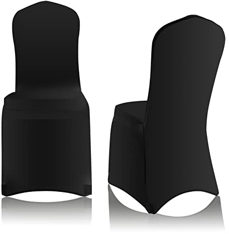 EMART Stretch Chair Cover 100PCS, Black Spandex Seat Protector Washable Slipcovers for Party Decorations, Dining Room, Banquet, Wedding