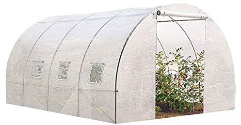 IDMarket - Serre Tunnel de Jardin 12M² Blanche Gamme maraîchère Zebra 4x3M