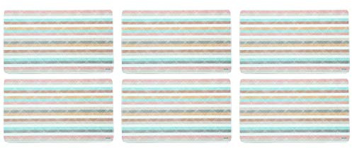 Kesper 31254 Dekor-Frühstücksbrettchen mit Streifen, Melamin, eckig 23,5 x 14,5 x 0,4 cm, mehrfarbig (6 Stück)