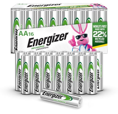 Energizer Lot de 16 Piles AA Rechargeables - Pré-chargées - 1,2 V NIMH - 2 000 mAh - 16 Count