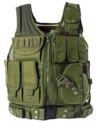 N/A militär taktisk väst för män, justerbar taktisk väst i elitserien, camping utomhus, jakt, fiske, vandring, airsoft krigsspel
