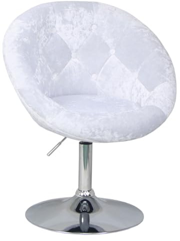 SVITA Havanna Cocktail-Sessel Lounge Clubsessel Drehsessel Samt-Optik glänzend Retro Barhocker Samt Weiß