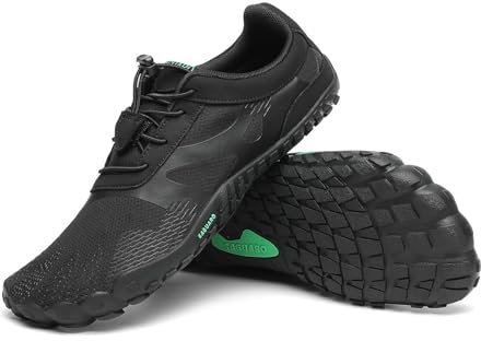 SAGUARO Barefoot Shoes Uomo Scarpe Barefoot Donna Scarpe Minimaliste Scarpe a Piedi Nudi Antiscivolo Scarpe Trail Running Traspiranti Scarpe Dita Stile: 3 Nero EU Gr.43