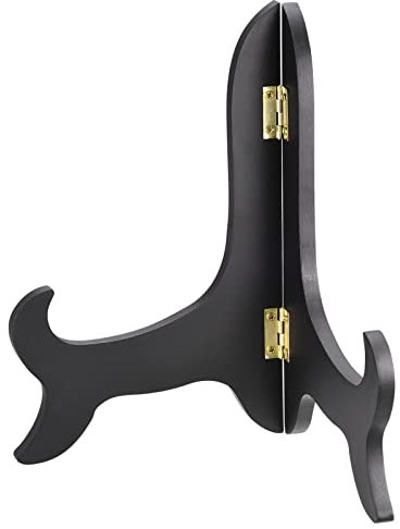 sourcing map 2pcs 8 Easel Plate Holder, Wooden Folding Display Stand Black for Decorative Picture Frame