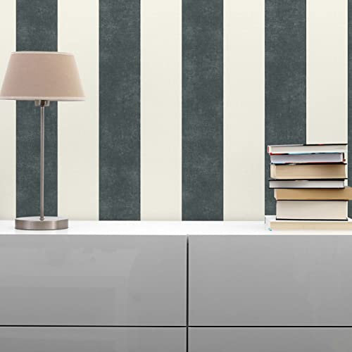 TADESSI Tapete Streifen Lucca M1-No.238 Vliestapete Schwarz Weiß Streifentapete für Wohnzimmer Schlafzimmer Küche