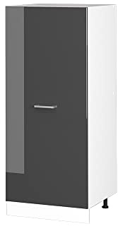 Vicco Vorratsschrank R-Line, Anthrazit Hochglanz, 60 cm | Große Tür · 3 Einlegeböden · Höhenverstellbare Füße · 1 Schublade · ✓ Frei kombinierbar
